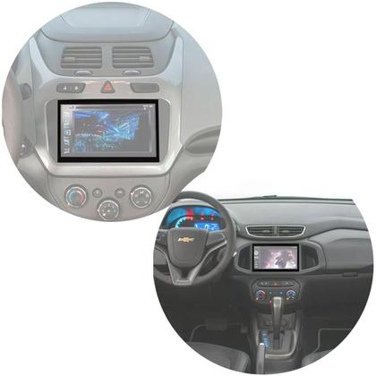 Imagem de Moldura 2 Din Cobalt Spin Onix Novo Prisma 2013 à 2018 Preta Painel Multimidia 6.2 e 7 Polegadas