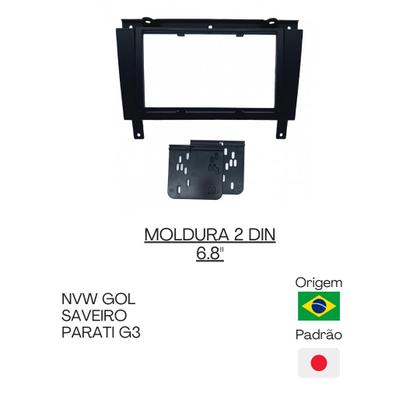 Imagem de Moldura 2 Din Volks Gol, Parati, Saveiro, G3 - Preta