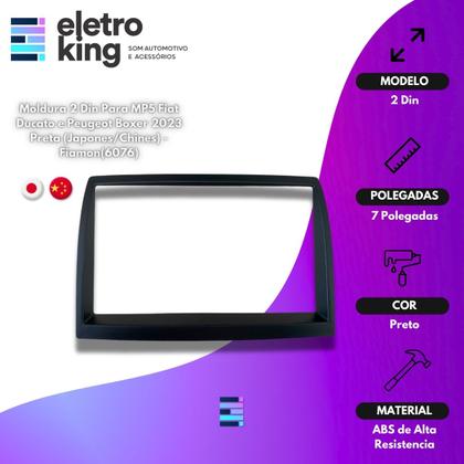 Imagem de Moldura 2din Painel Mp5 Fiat Ducato 2023 Fiamon Cor Preto