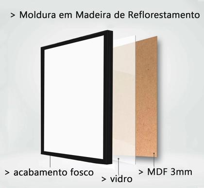 Imagem de Moldura 50x75 Com Vidro Quadro 75x50 Madeira Para Foto Poster Canvas