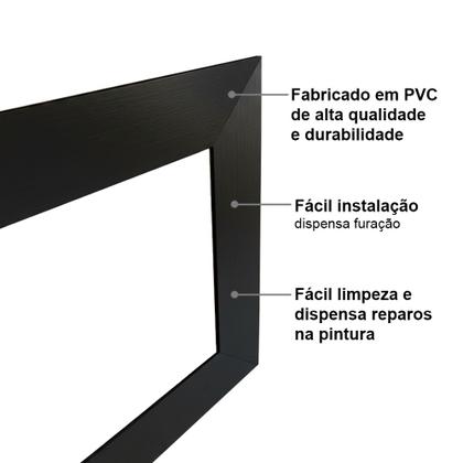Imagem de Moldura 5cm Guarnição Em Pvc Porta Janela Preto Liso 6m
