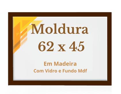 Imagem de MOLDURA 62x45 COM VIDRO E FUNDO MDF PARA FOTO IMAGEM OU QUEBRA CABEÇA