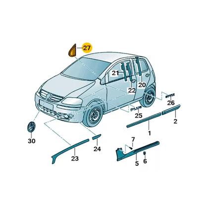 Imagem de Moldura Acabamento Espelho Retrovisor Esquerdo Fox 2005/2010