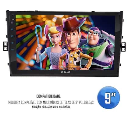 Imagem de Moldura De Painel 2 Din 9 Polegadas Vw Novo Polo 2017 em Diante