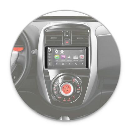 Imagem de Moldura do Painel 2 Din Sentra, Versa e March 2014 a 2016 Preto Padrão Japonês e Chinês