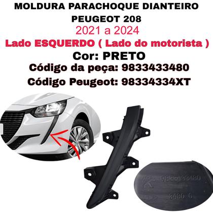 Imagem de Moldura Friso Parachoque Peugeot 208 2021 2022 2023 2024 Lado Esquerdo Original