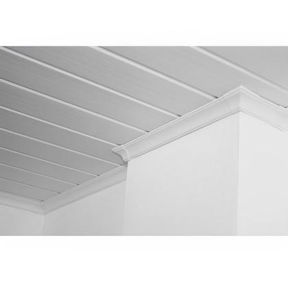Imagem de Moldura ou Rodaforro Nobre de PVC Branco Kit C/ 10 Barras de 3m
