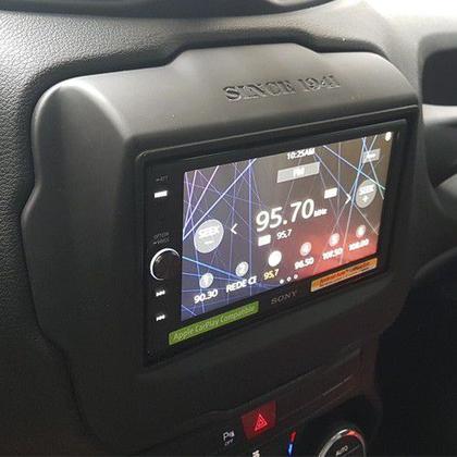 Imagem de Moldura Painel 2 Din Dvd Jeep Renegade 2015 à 2017 Preto Emborrachado