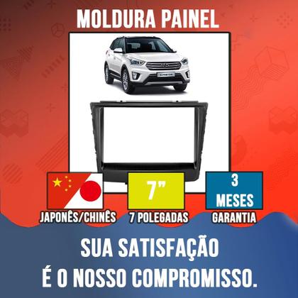 Imagem de Moldura Painel 7 Polegadas Hyundai Creta 2016-2021 para Multimídia 