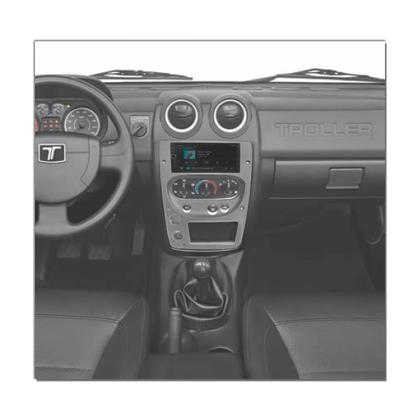 Imagem de Moldura Painel Dvd 2 Din Troller 2009 À 2013 Prata Mp5 2din