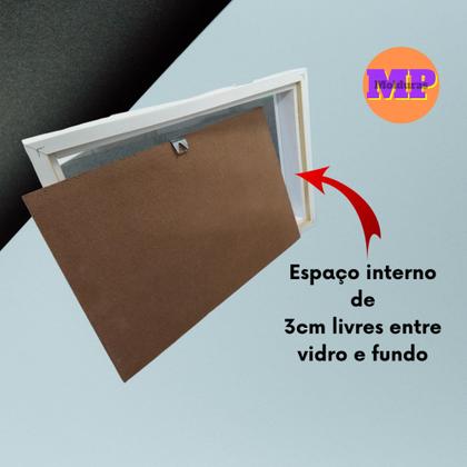 Imagem de Moldura Preta Caixa Alta com vidro para Quadros Quilling e Scrapbook 30x40 com 3cm de  Profundidade