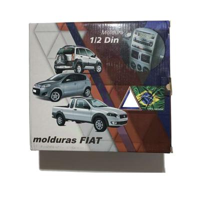 Imagem de Moldura Rádio 2 Din Fiat Siena Fire 2012 Prata LDV