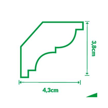 Imagem de Moldura Roda Teto em EPS Anti Chamas Com Acabamento Acetinado Premium Kit ZD06