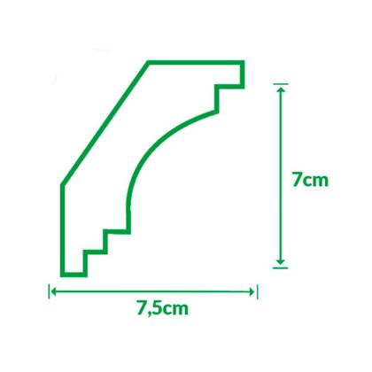 Imagem de Moldura Roda Teto em EPS Anti Chamas Com Acabamento Acetinado Premium Kit ZI10