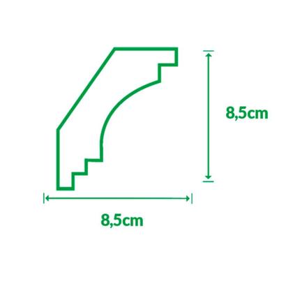 Imagem de Moldura Roda Teto em EPS Anti Chamas Com Acabamento Acetinado Premium Kit ZI12