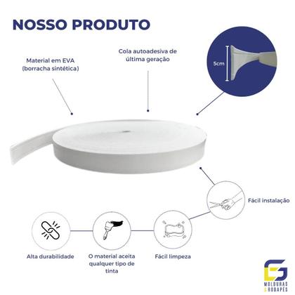 Imagem de Moldura Rodameio Eva Autocolante Flexível Orion 5cmx5mm 15 Metros