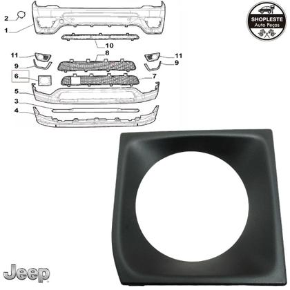 Imagem de Moldura Sensor Aproximação Parachoque Frente Compass Orignal