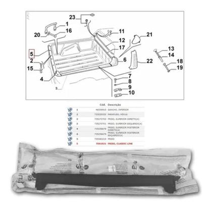 Imagem de Moldura Superior Tampa Traseira Fiat Strada Fire Novo