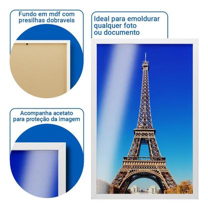 Molduras Branca A3 29X42 Certificados Fotos Kit 20Un Env 24H