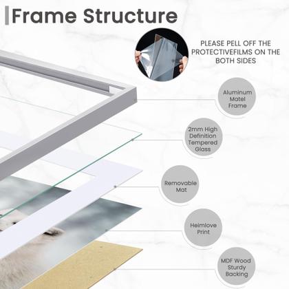 Imagem de Molduras de pôster prateadas Heimlove 22x28, molduras grandes de 22x28 para parede, molduras de parede versáteis com tapete para fotos de 16x24 para casa, quarto, escritório, gancho de parede incluído  conjunto de 1