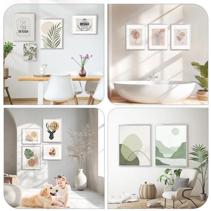 Imagem de Molduras de pôster prateadas Heimlove 22x28, molduras grandes de 22x28 para parede, molduras de parede versáteis com tapete para fotos de 16x24 para casa, quarto, escritório, gancho de parede incluído  conjunto de 1