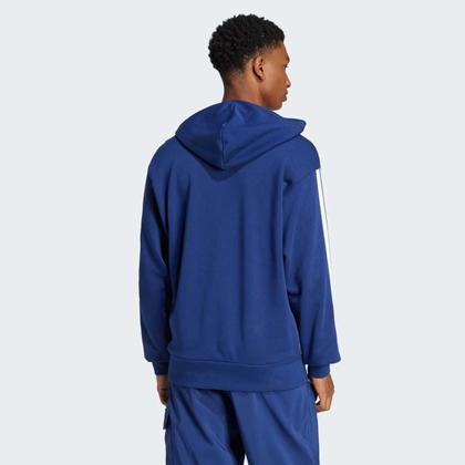 Imagem de Moletom Adidas Essentials 3 Stripes com Capuz Azul