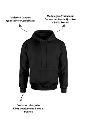 Imagem de Moletom Básico Liso Unissex Blusa De Frio Canguru Flanelado
