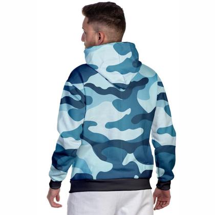 Imagem de Moletom Camuflado Masculino Blusa de Frio Com Capuz Flanelada Casaco com  Bolsos Laterais
