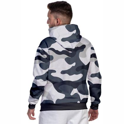 Imagem de Moletom Camuflado Masculino Blusa de Frio Com Capuz Flanelada Casaco com  Bolsos Laterais