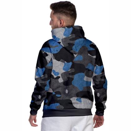 Imagem de Moletom Camuflado Masculino Blusa de Frio Com Capuz Flanelada Casaco com  Bolsos Laterais