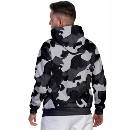 Imagem de Moletom Camuflado Masculino Blusa de Frio Com Capuz Flanelada Casaco com  Bolsos Laterais