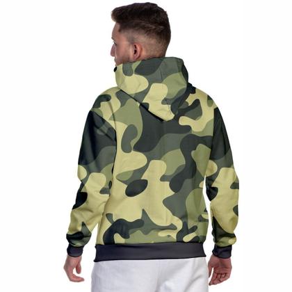 Imagem de Moletom Camuflado Masculino Blusa de Frio Com Capuz Flanelada Casaco com  Bolsos Laterais