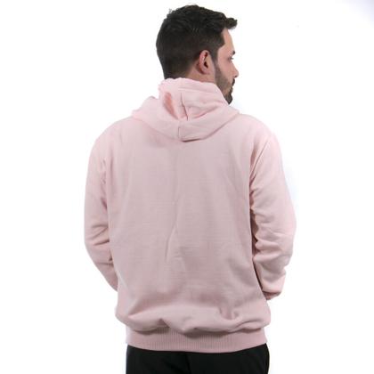 Imagem de Moletom Canguru Blusa de Frio com Capuz Lisa Masculino cor Rosa Bebê
