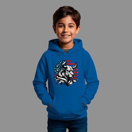 Imagem de Moletom Canguru Infantil Basico Masculino Casual Confortável Inverno Capuz e Bolso Touro Ame