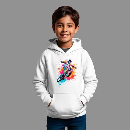 Imagem de Moletom Canguru Infantil Basico Masculino Streetwear Casual Confortável Inverno Blusa De Frio Motocross