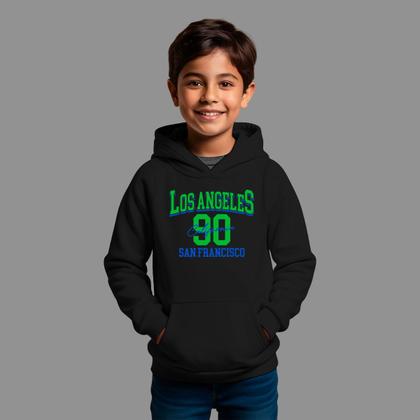 Imagem de Moletom Canguru Infantil Basico Masculino Streetwear Casual Inverno Blusa De Frio Tecido Macio Los Angeles 90