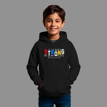 Imagem de Moletom Canguru Infantil Basico Masculino Streetwear Moda De Rua Inverno Blusa De Frio Strong