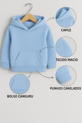 Imagem de Moletom Canguru Infantil Estampa Princesa Coração Azul Sapatinho Cristal Delicado Blusa De Frio