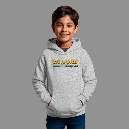 Imagem de Moletom Canguru Infantil Masculino Streetwear Moda De Rua Confortável Inverno Blusa De Frio Los Angeles