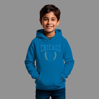 Imagem de Moletom Canguru Infantil Streetwear Basico Moda De Rua Confortável Tecido Macio Chicago