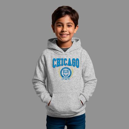 Imagem de Moletom Canguru Infantil Streetwear Basico Moda De Rua Confortável Tecido Macio Chicago