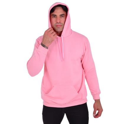 Imagem de Moletom Canguru Masculino Com Capuz Liso De Algodão Conforto Bolsa