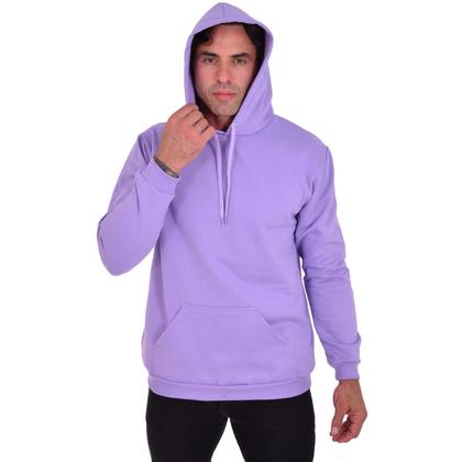 Imagem de Moletom Canguru Masculino Com Capuz Liso De Algodão Conforto Bolsa