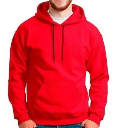 Imagem de Moletom Canguru Unissex Blusa De Frio Com Capuz Abrigo Liso Cores