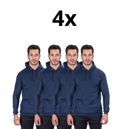 Imagem de Moletom Casaco Blusa De Frio Canguru AL7 Store Kit Com 4 Peças