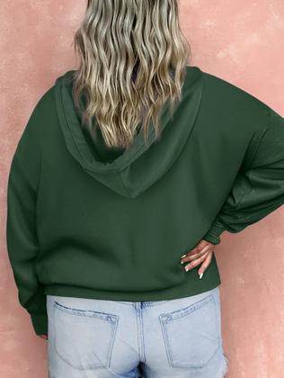 Imagem de Moletom com capuz Eytino feminino plus size verde 4X