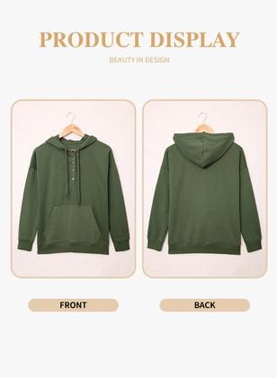 Imagem de Moletom com capuz Eytino feminino plus size verde 4X