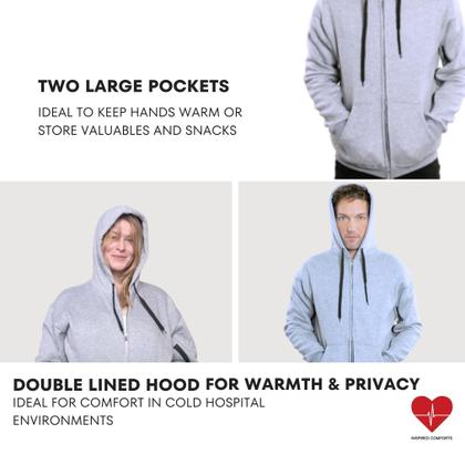 Imagem de Moletom com capuz Inspired Comforts Unissex Dialysis 2GG cinza