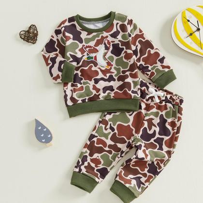 Imagem de Moletom com capuz Outfit Emmababy Duck Camo para meninos de 12 a 18 meses