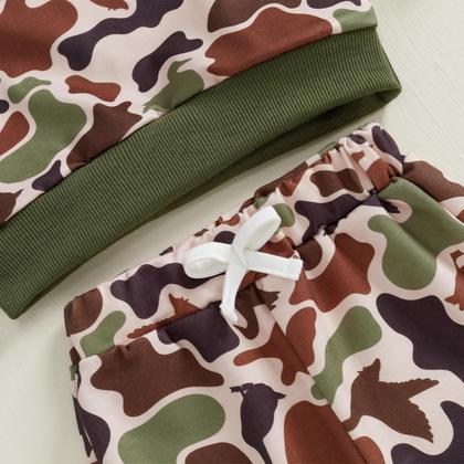 Imagem de Moletom com capuz Outfit Emmababy Duck Camo para meninos de 12 a 18 meses